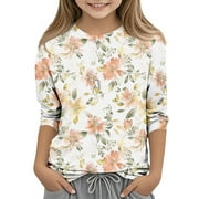 Cute Tops for Girls 10-12 Years Old Tan Tshirt Kids Clover Shirt T-Shirts for Girls 10-12 Summer Shirts for Teens St Patrick Day Kids